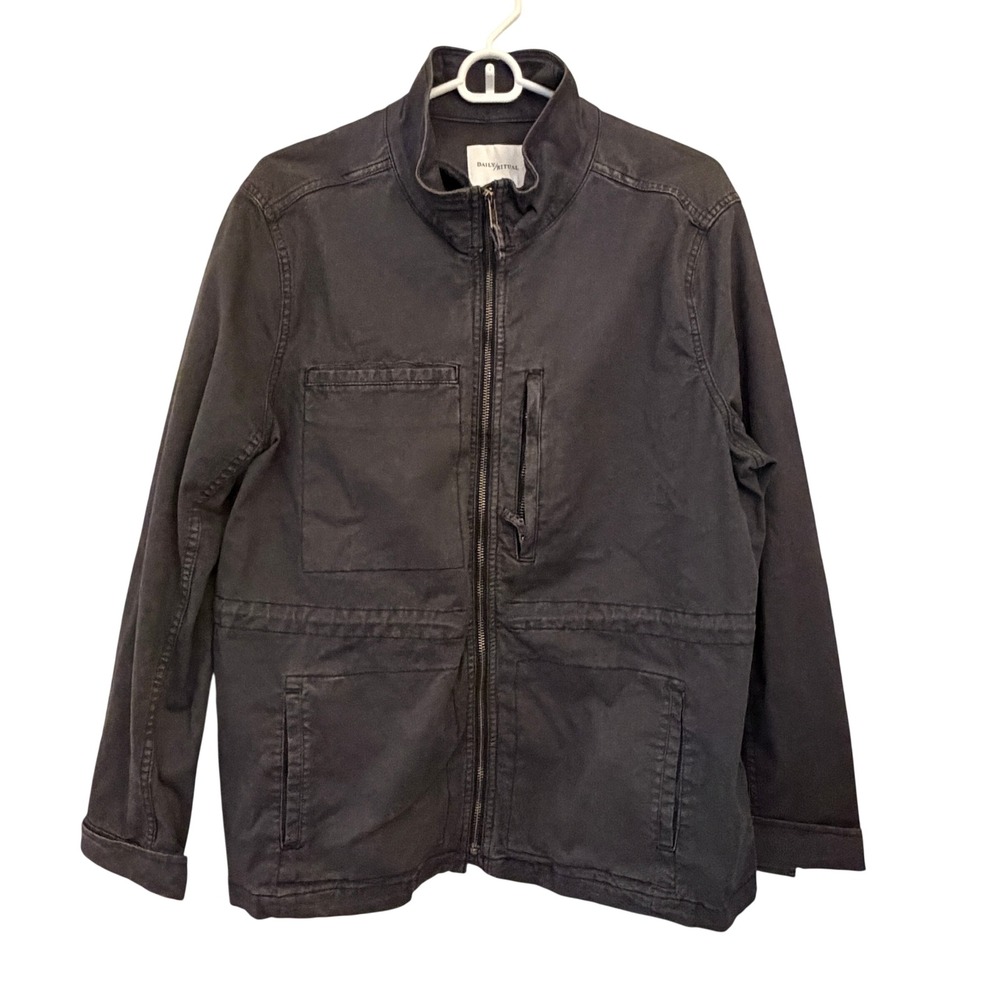 Daily Ritual Utility Jacket Womens 14 Black Excellent Zip Up Field Coat